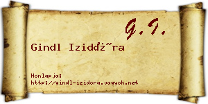 Gindl Izidóra névjegykártya